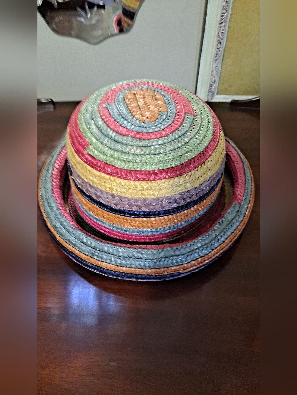 Vintage Multicolored Straw Hat
